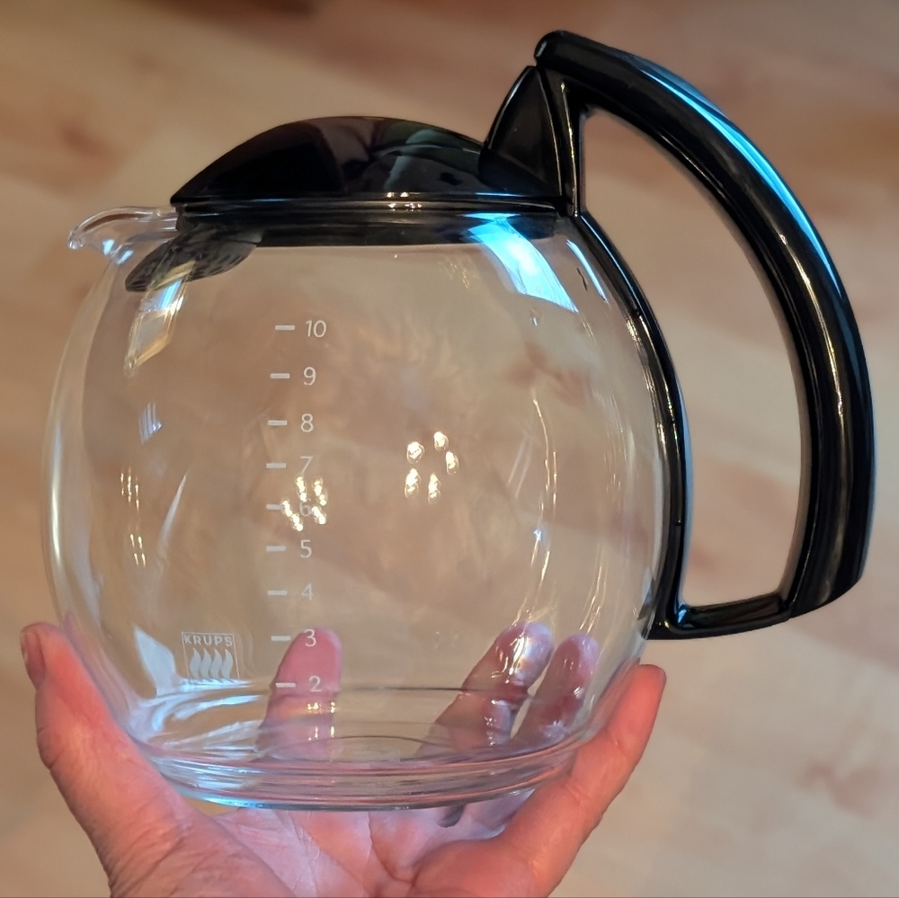 Krups Crystal Arome Glass Coffee Carafe with Black Handle